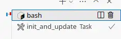 init_and_update task with no colour and checkmark indicating success