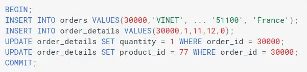 A SQL statement that updates a row's primary key